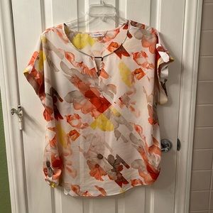 Calvin Klein Ladies multi-color floral print blouse